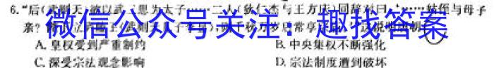 九师联盟 2023~2024学年高三核心模拟卷(下)(一)历史试卷答案