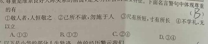 【精品】晋文源·山西省2024年中考考前适应性训练试题（九年级）思想政治