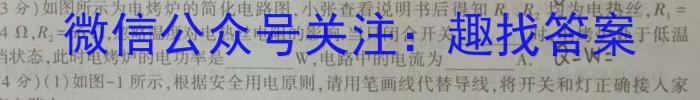 安徽省2024年普通高等学校招生全国统一考试(模拟)W物理试题答案