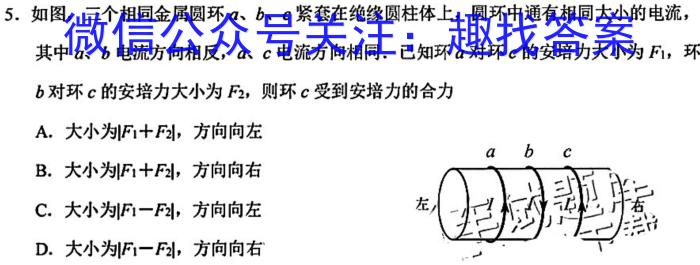 2024届甘肃省高三阶段调考(⇧)物理`