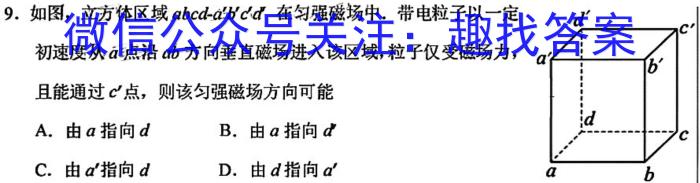 江西省2024年初中学业水平考试适应性试卷试题卷(六)物理试题答案