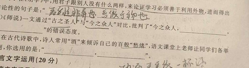 [今日更新]学科网2024届高三4月大联考语文试卷答案