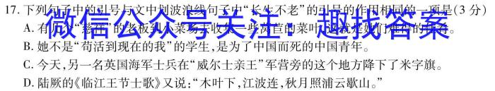 陕西省2023-2024学年高三期末质量监测考试(24-241C)/语文