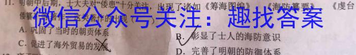 陕西省2024年九年级仿真模拟示范卷 SX(三)3历史试卷答案