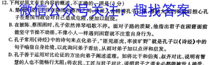 陕西省周至县2023~2024学年度九年级第三次模拟考试语文