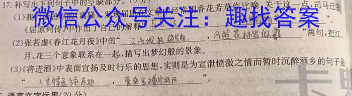 浙江省温州市普通高中2024届[温州三模]高三第三次适应性考试语文