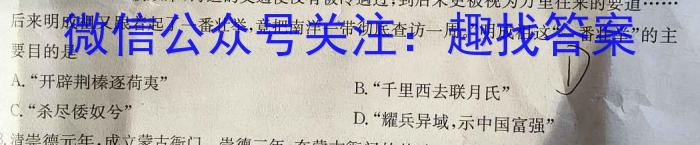 安师联盟2024年中考质量检测试卷历史试卷答案