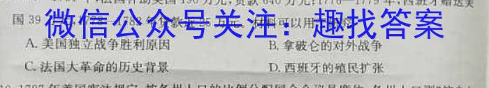 安徽省2023-2024学年度九年级上学期阶段性练习（四）历史试卷答案