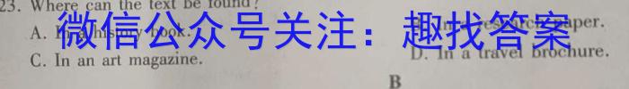 安徽省二十校联考2024届九年级3月考试英语