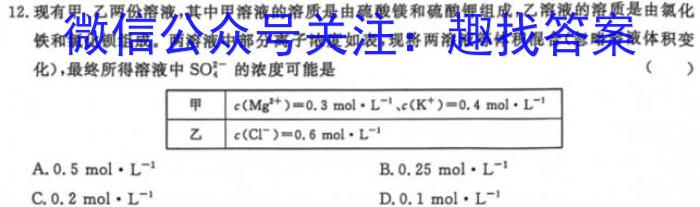 qNT2023-2024学年第一学期1月高一期末考试化学