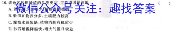 合肥一六八中学2024届高三最后一卷(5月)地理试卷答案