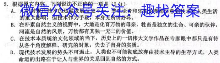 安徽省2023-2024学年九年级下学期教学质量调研(2月)语文