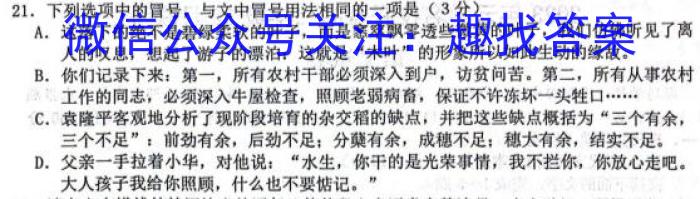 2024年湖南省初中学业水平考试模拟试卷(BEST联考三)语文