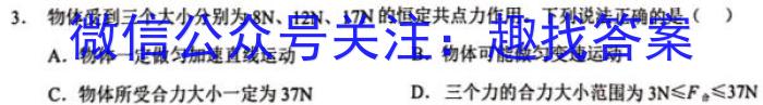 湖北省部分市州2024年元月高三期末联考物理`