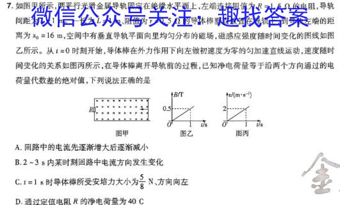 辽宁省重点高中沈阳市郊联体2023-2024学年下学期高二期中考试物理试卷答案