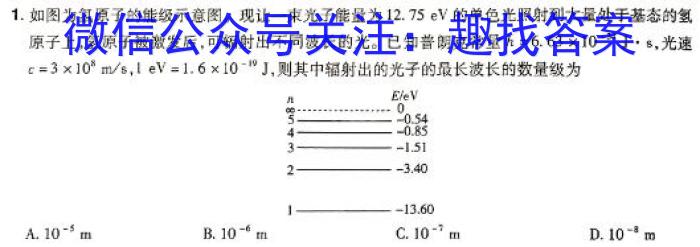 学普试卷 2024届高三第一次冲刺版(一)1物理`