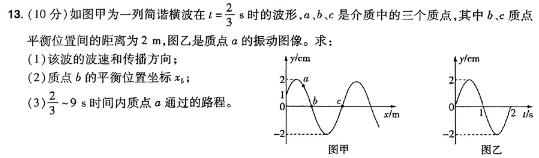 山西省2024年第二学期高中新课程模块期末考试试题（卷）高一年级(物理)试卷答案