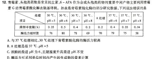 贵州省2023-2024学年度第二学期八年级阶段性练习题（一）生物学