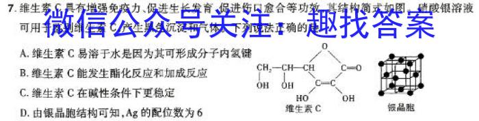 陕西教育联盟2024年高三质量检测卷(二)(243536D)化学