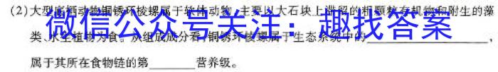 安徽省枞阳县2023-2024学年度七年级第一学期期末质量监测生物学试题答案