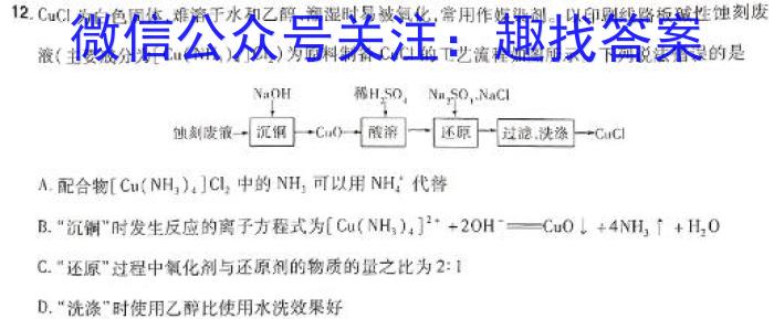 江西省2024年中考模拟示范卷（七）化学