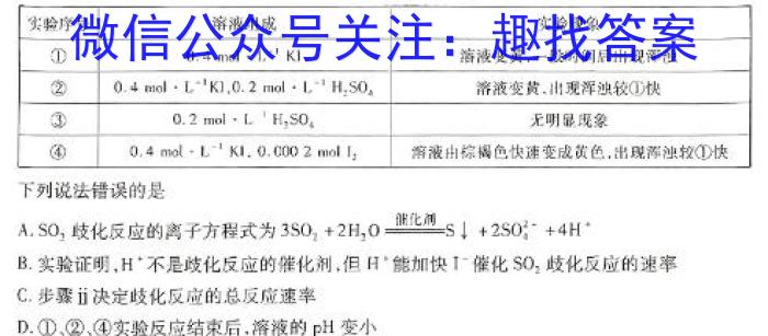 f安徽省2024届九年级期末综合评估（4L R）化学