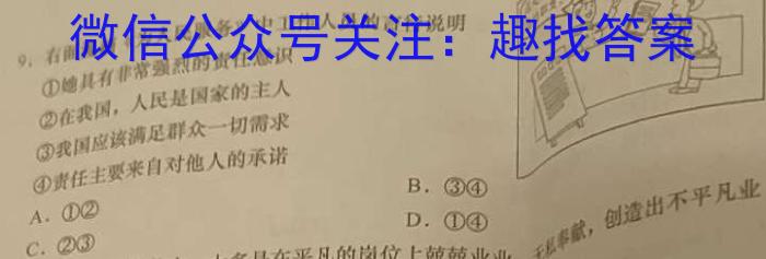 新野县2024年春期期终质量评估七年级试卷政治试卷d答案
