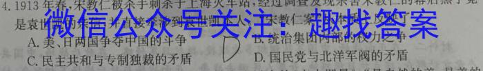 山西省2024年中考总复习专题训练 SHX(五)5历史试卷答案