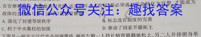 福建省2023~2024学年度高二上学期泉州市高中教学质量监测历史试卷答案