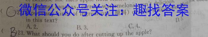 安徽省2024年九年级中考模拟预测（无标题）英语试卷答案