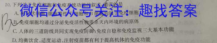 安徽省池州市2024-2025学年第一学期八年级开学考生物学试题答案