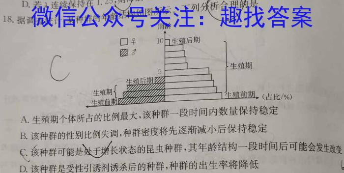 安徽省2023-2024学年第二学期八年级质量监测（4月）生物学试题答案