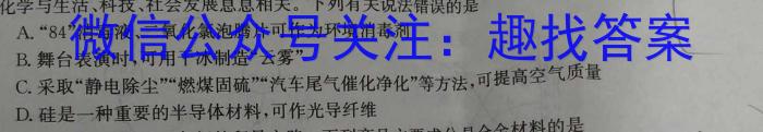 天一大联考·安徽省2024-2025学年度上学期高一9月联考化学