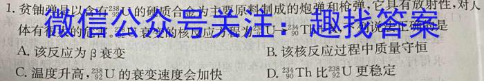 2024届衡中同卷调研卷新高考版A物理试卷答案