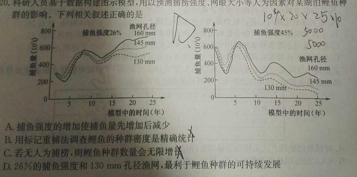 安徽省界首市2023-2024学年度（上）期末学业结果诊断性评价生物学部分