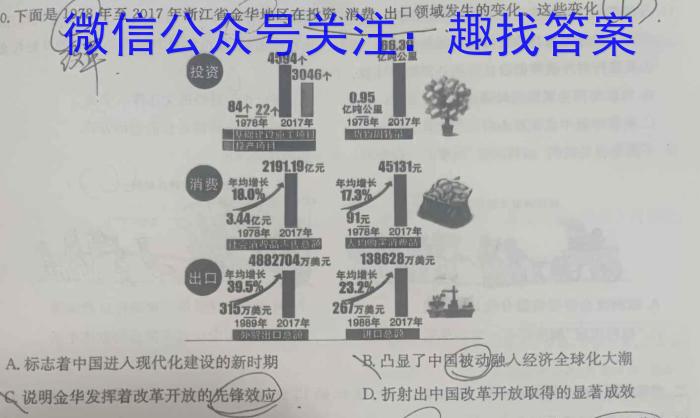 河南省2023-2024学年度第一学期八年级期末测试卷历史试卷答案