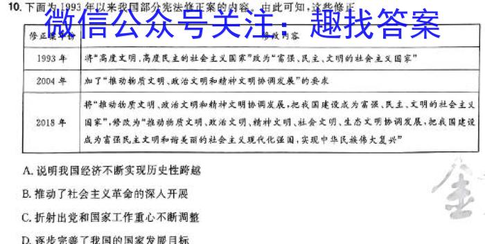 2024届贵州省高三2月联考(24-361C)历史试卷答案