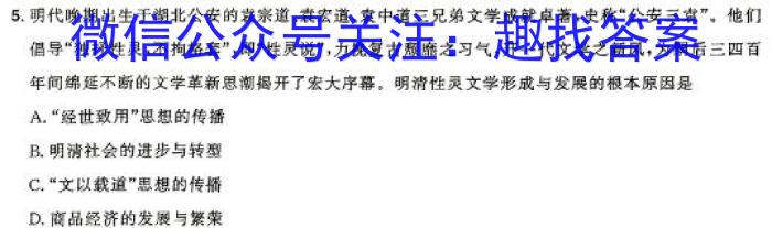 贵州省贵阳市(六盘水市、铜仁市适用)2024年高三适应性考试(二)2(2024年5月)历史试卷