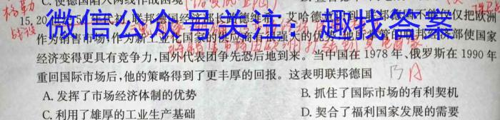 河南省驻马店市正阳县2023-2024学年度八年级上学期期末考试历史试卷答案