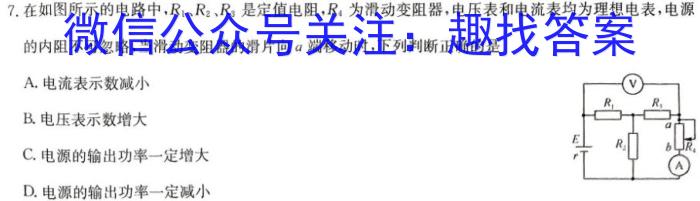 2024-2025学年安徽省太和中学高二年级期中考试试卷(25-T-237B)物理试题答案