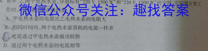 河北省卓越联盟2023-2024学年高一第二学期期中考试(24-451A)物理试题答案