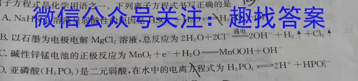 【精品】2023年河池市秋季学期高一年级期末教学质量统一测试化学