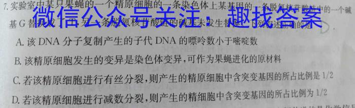 安徽省2023-2024学年下学期高二期末教学质量检测(4497B)生物学试题答案