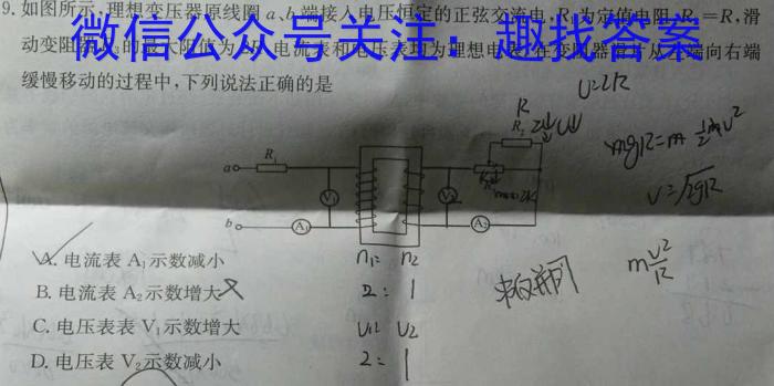 河北省2023-2024学年第一学期八年级期末教学质量检测物理试卷答案