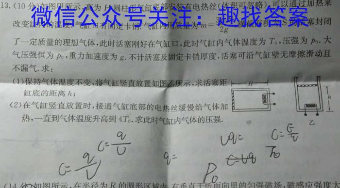 伯乐马 2024年普通高等学校招生新高考押题考试(一)1物理试题答案