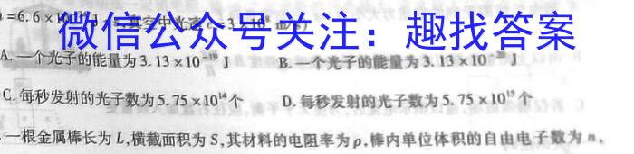 解读卷 2024年陕西省初中学业水平考试模考试卷(四)4物理试卷答案