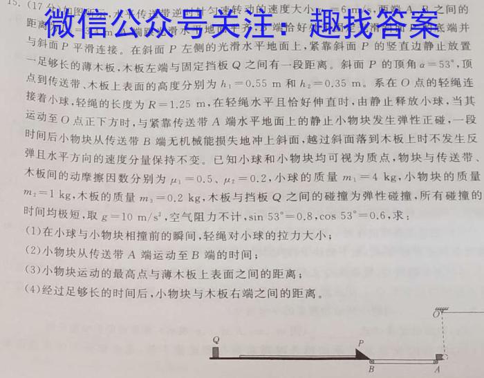 2024年普通高等学校招生全国统一考试名校联盟模拟押题卷(T8联盟)(二)物理试卷答案