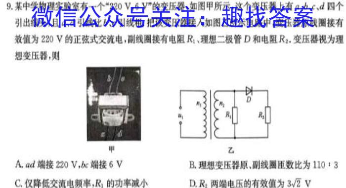 洛平许济2023-2024学年高三第四次质量检测(5月)物理试卷答案