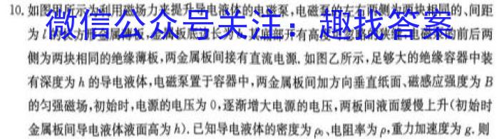 浙江省2024学年第一学期高二10月四校联考物理试卷答案