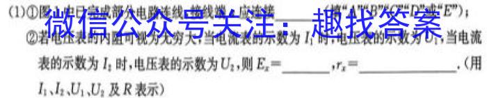 2024年普通高等学校招生全国统一考试压轴卷(T8联盟)(一)h物理